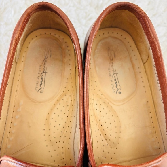Santoni Chestnut Leather Tassel Loafers size 9 D main image 15